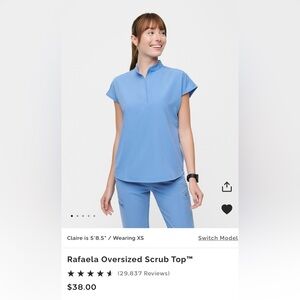 Figs ceil blue Rafaela scrub top